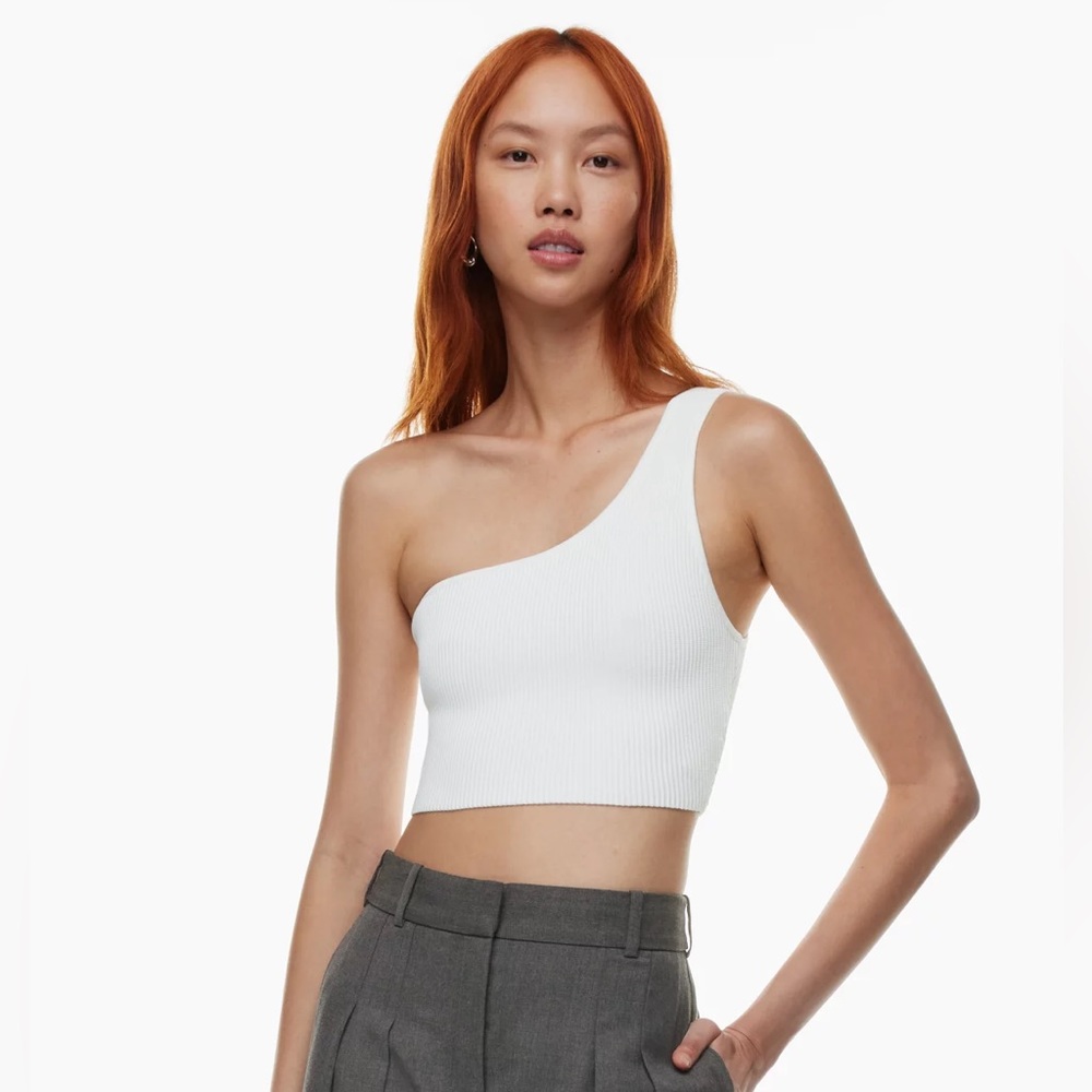 Aritzia Babaton Sculpt Knit One-Shoulder Cropped Tank